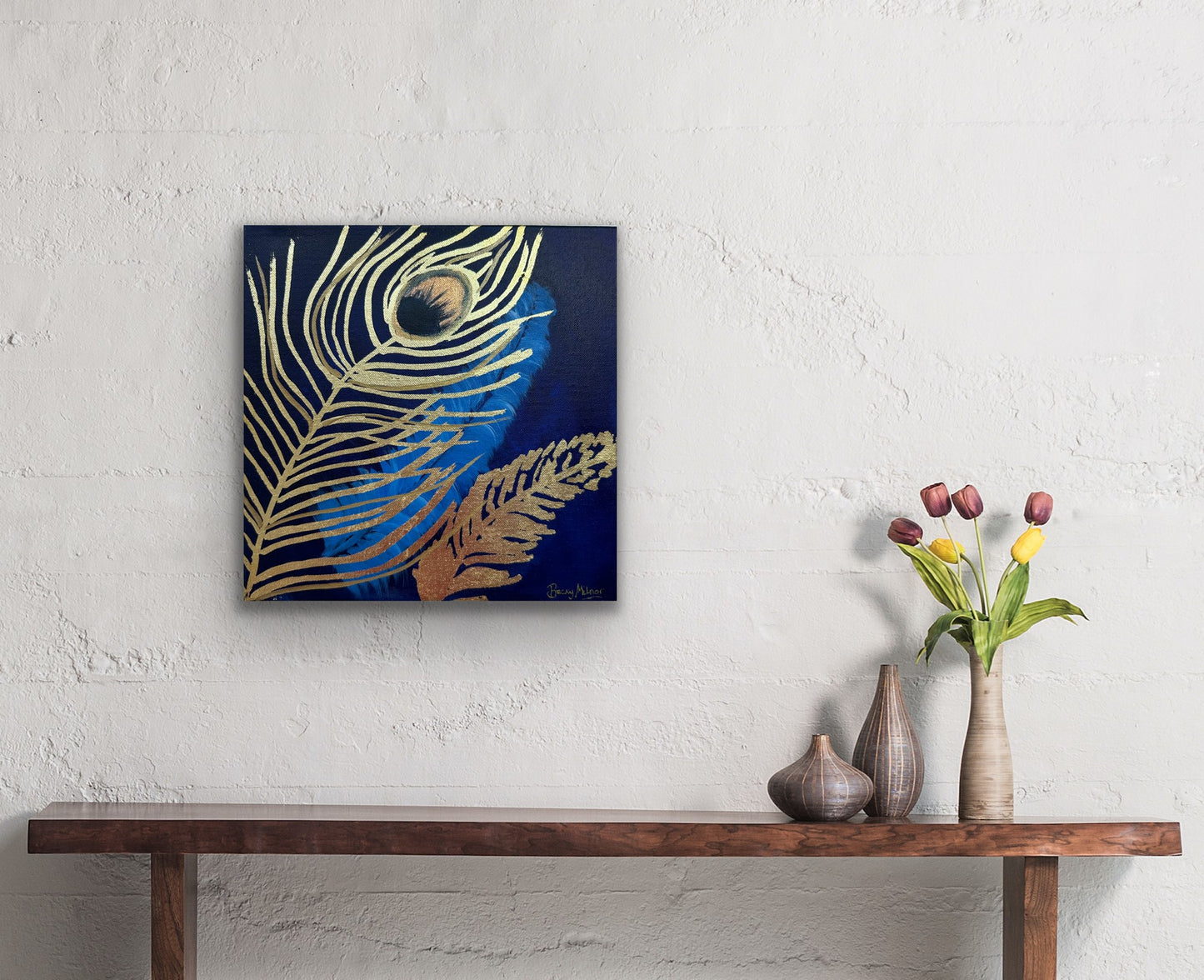 Original Peacock Feather Painting