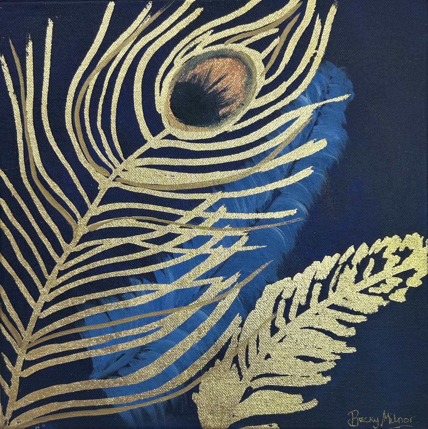 Original Peacock Feather Painting