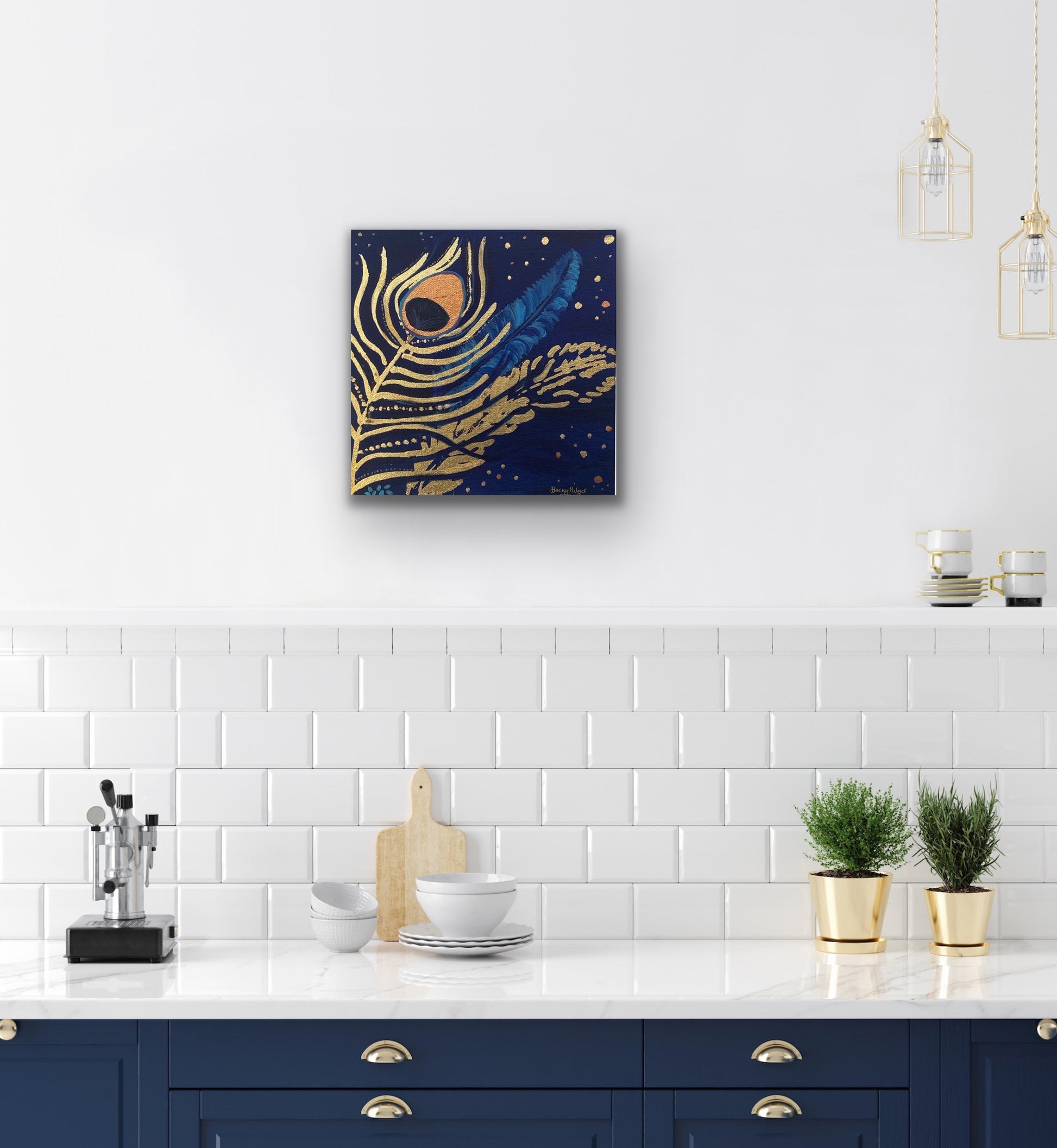 Gold feathers painting