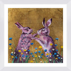 Boxing Hares Framed & Mounted Print