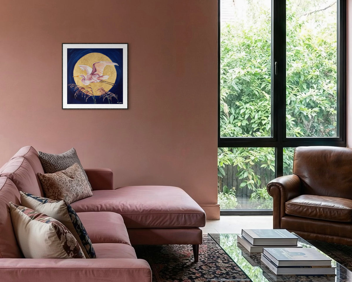 Elodie the Egret Framed & Mounted Print