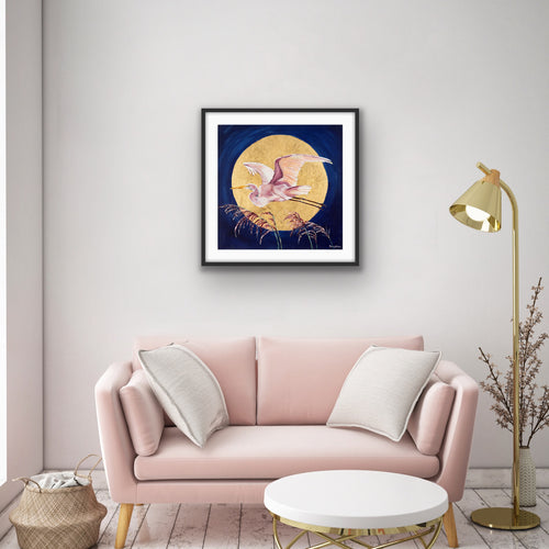 Elodie the Egret Framed & Mounted Print