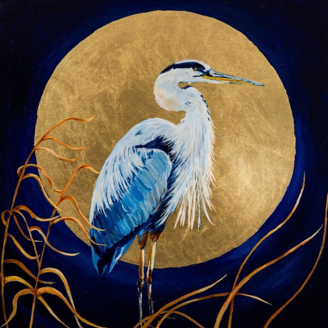 Harper the Heron Framed & Mounted Print