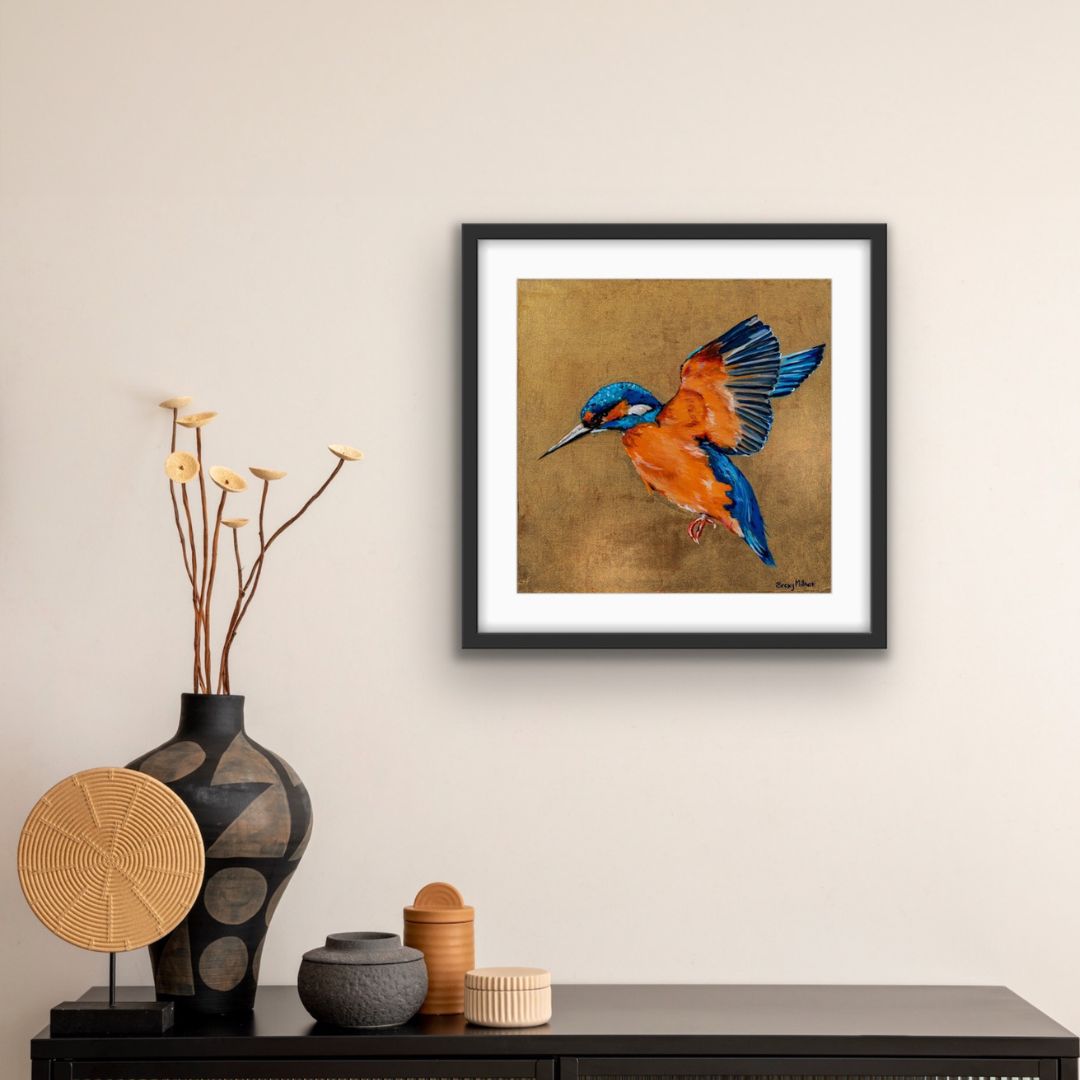 Kingsley the Kingfisher Framed & Mounted Print