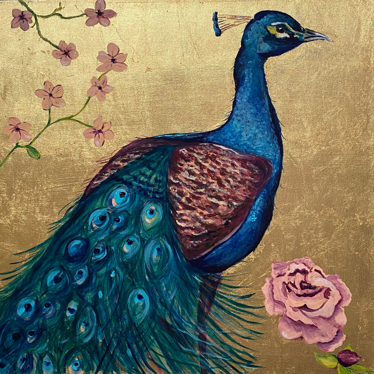 Gold Peacock Wall Decor 